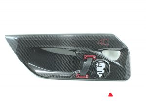 Alfa Romeo 4C Carbon Fiber Speaker Grill Covers - Alfa Logo in White